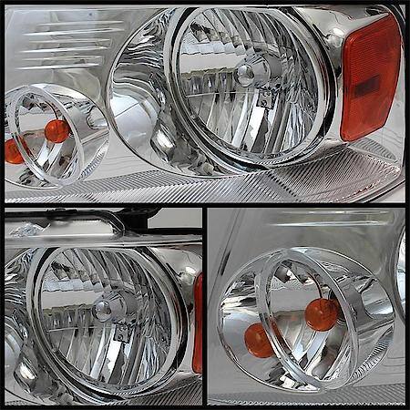 Ford F150 04-08 Amber Crystal Headlights-Chrome