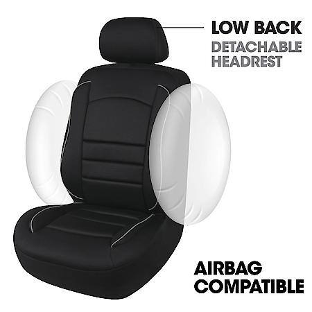 Car & SUV Seat Cover, Black Polyester, Classic, Universal, 1PK Lumber Support, Thick Memory Foam