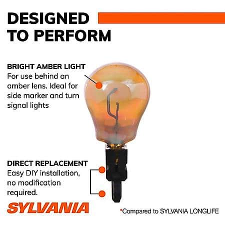 3157A SilverStar: Amber Mini Bulb, High Performance, 2 Pack