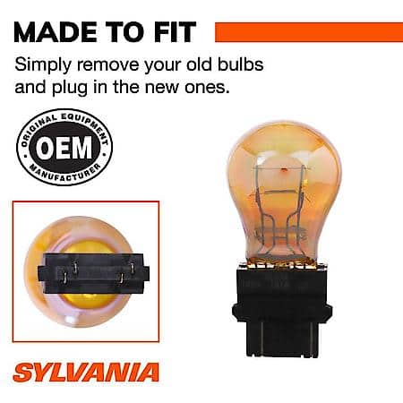 3157A SilverStar: Amber Mini Bulb, High Performance, 2 Pack