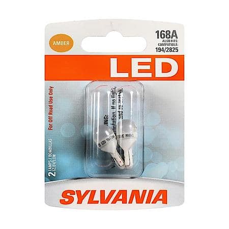 168A: Amber LED Mini Bulb, 2 Pack