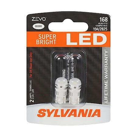 168 ZEVO: White LED Mini Bulb, Super Bright, Lifetime Limited Warranty, 2 Pack