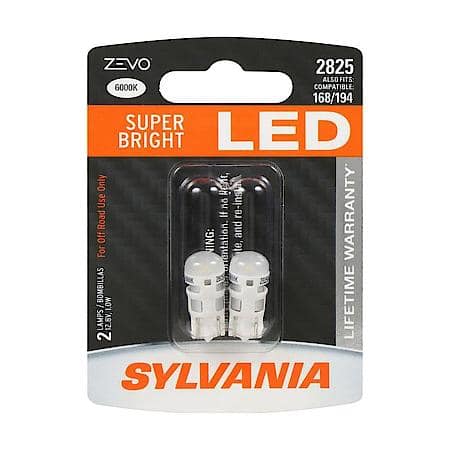 2825 ZEVO: White LED Mini Bulb, Super Bright, Lifetime Limited Warranty, 2 Pack