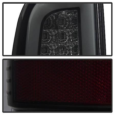Led, Smoke Lens/ Red Reflector, Black, Red Bulb, Set Of 2, Light Bar Style
