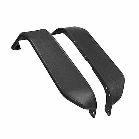 Flat Style, 7.5"Tire Coverage, Textured, Black, 1.5"Steel Tubing, Set Of 2