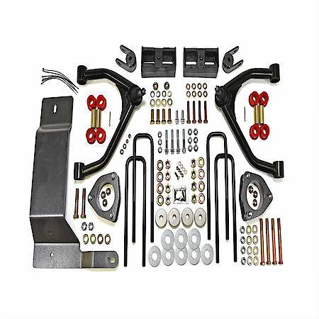 4"Front/1.75"Rear Lift, Black Components, With Front Strut Extensions/