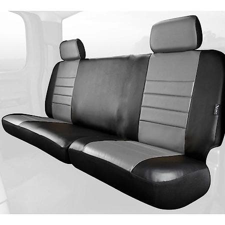 FIA SL62-34 BLK/BLK, CUSTOM SEAT COVER REAR 40/60, LEATHERETTE, BLACK/GRAY