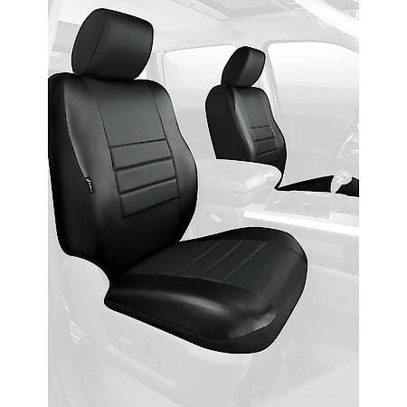 FIA SL69-39 BLK/BLK, CUSTOM SEAT COVER FRONT BUCKETS, LEATHERETTE, SOLID BLACK