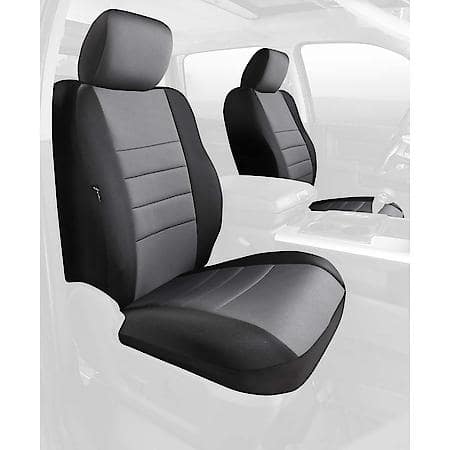 FIA NP97-34 GRAY, CUSTOM SEAT COVER FRONT BUCKETS, NEOPRENE, BLACK/GRAY