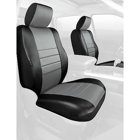 FIA SL68-32 GRAY, CUSTOM SEAT COVER FRONT BUCKETS, LEATHERETTE, BLACK/GRAY