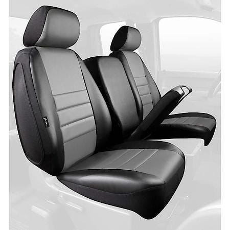FIA SL69-38 GRAY, CUSTOM SEAT COVER FRONT 40/20/40, LEATHERETTE, BLACK/GRAY