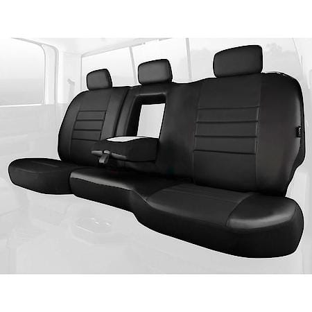 FIA SL62-92 BLK/BLK, CUSTOM SEAT COVER REAR 60/40, LEATHERETTE, SOLID BLACK