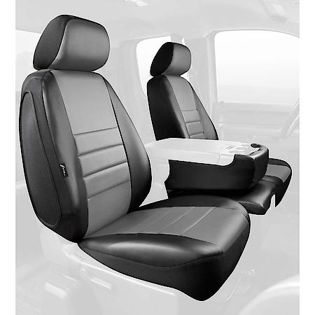 FIA SL69-37 GRAY, CUSTOM SEAT COVER FRONT 40/20/40, LEATHERETTE, BLACK/GRAY