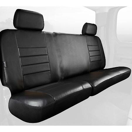 FIA SL62-33 BLK/BLK, CUSTOM SEAT COVER REAR 60/40, LEATHERETTE, SOLID BLACK