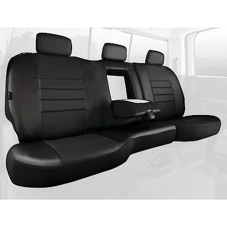 FIA SL62-49 BLK/BLK, CUSTOM SEAT COVER REAR 40/60, LEATHERETTE, SOLID BLACK