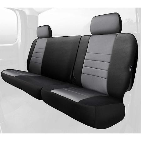 FIA NP92-86 GRAY, CUSTOM SEAT COVER REAR 40/60, NEOPRENE, BLACK/GRAY