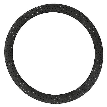 AutoCraft Delicate Silver Weave Steering Wheel Cover: Black Jacquard, Fits 14.5" - 15"