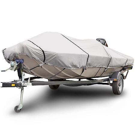 Denier Center Console Flat Front Boat Cover Grey Size Btccd-6 Fits 20 Ft. -22 Ft. L Waterproof