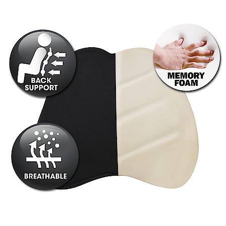AutoCraft Back Cushion, Black Polyester & Memory Foam, Universal, 1PK, Sweat Absorbent, Ergonomic