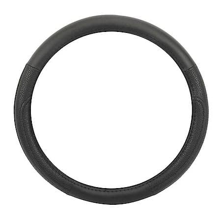 Car & SUV Steering Wheel Cover, Black PU Leather, Fashion, Fits 15" & Smaller, Performance Grip
