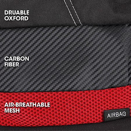 Seat Cover: Black & Red, Oxford, High Back, Universal, 2 Pk