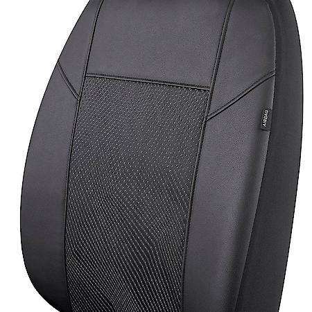 Car & SUV Seat Cover, Black Jacquard & PU, Classic, Universal, Low Back, OEM Fabric, 2 Pack