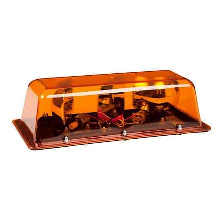 Halogen Mini Light Bars, Dual Rotator, Class I Permanent Mount, Amber