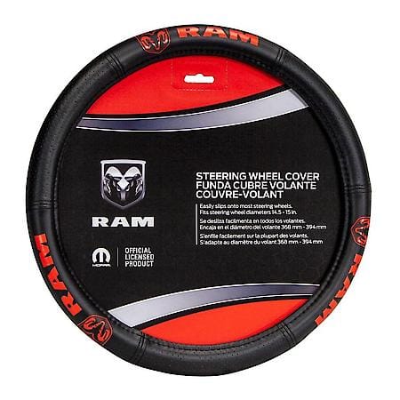 Dodge RAM Elite Steering Wheel Cover: Speed Grip, Padded Leather-Like, Fits 14-15 in.