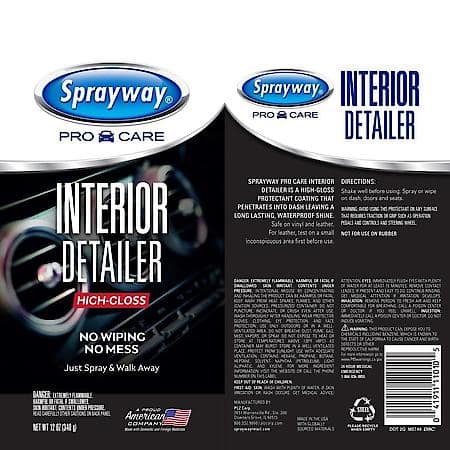 Interior High Gloss Detailer : Long-Lasting, No Mess, Just Spray & Walk Away, 12 oz.