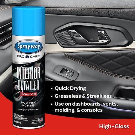 Interior High Gloss Detailer : Long-Lasting, No Mess, Just Spray & Walk Away, 12 oz.