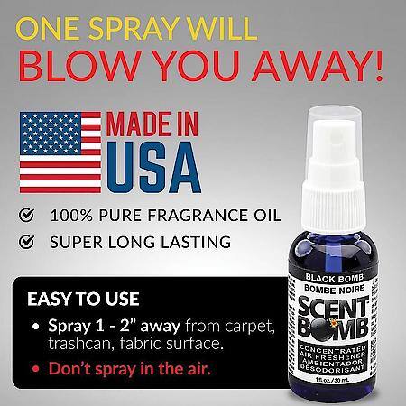 Pump Spray Air Freshener: Long Lasting Fragrance, Black Bomb Scent, 1 Oz