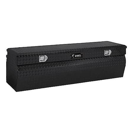 Heavy-Wall Aluminum Wedge Truck Storage Box Gloss Black, RigidCore Lid, 48-Inch