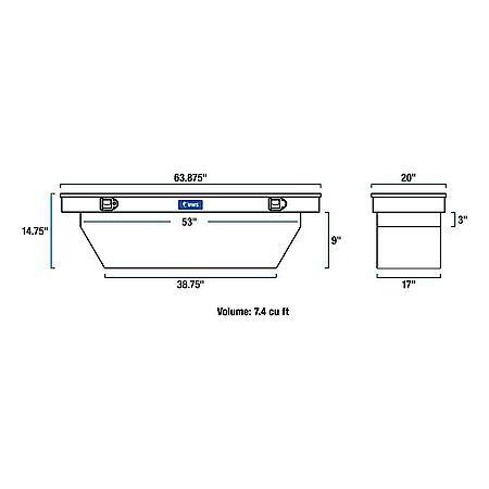 Angled Truck Tool Box, RigidCore Lid 63-Inch Heavy-Wall Aluminum