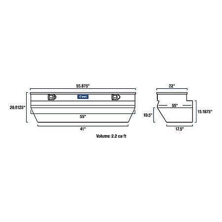Wedge Notched Truck Tool Box, 55in.