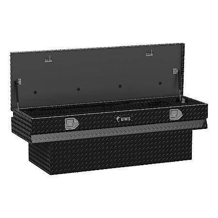 Notched Truck Storage Box, RigidCore Lid 60-Inch Gloss Black Heavy-Wall Aluminum