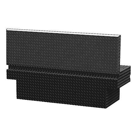 Notched Truck Storage Box, RigidCore Lid 60-Inch Gloss Black Heavy-Wall Aluminum