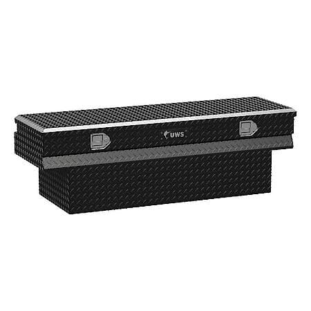 Notched Truck Storage Box, RigidCore Lid 60-Inch Gloss Black Heavy-Wall Aluminum