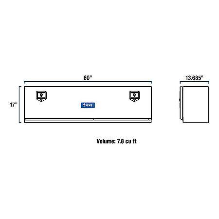 Single-Door Topside Tool Box 60-Inch Heavy-Wall Aluminum