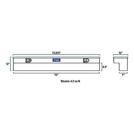 Truck Side Tool Box, RigidCore Lid 72-Inch Gloss Black Heavy-Wall Aluminum