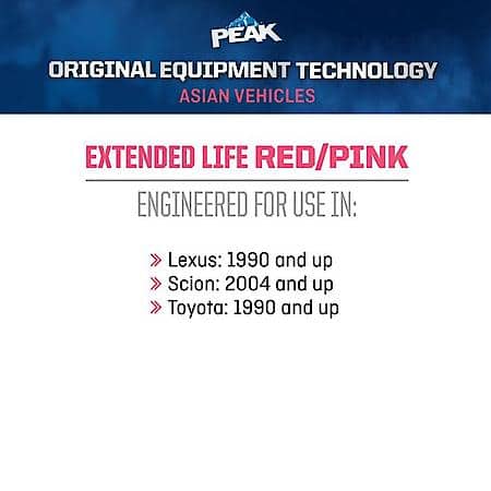 Original Equipment Asian Red/Pink Antifreeze + Coolant: 50/50 Ready-To-Use, 1 Gallon