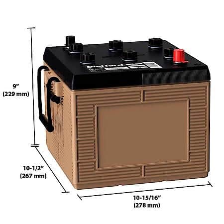 Battery: 6TL Group Size, 725 CCA, 905 CA, 200 Minute Reserve Capacity