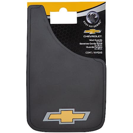 Chevrolet Mud Guards: Easy Fit 9" x 15", PVC, Hardware Included, Black, 2 Piece
