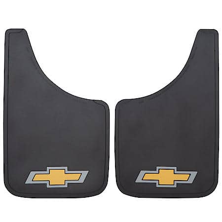 Chevrolet Mud Guards: Easy Fit 9" x 15", PVC, Hardware Included, Black, 2 Piece