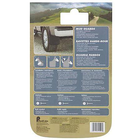 Off Road Mud Guards: Easy Fit 9" x 15", PVC, Universal, Black, 2 Piece