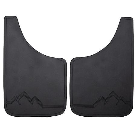 Off Road Mud Guards: Easy Fit 9" x 15", PVC, Universal, Black, 2 Piece