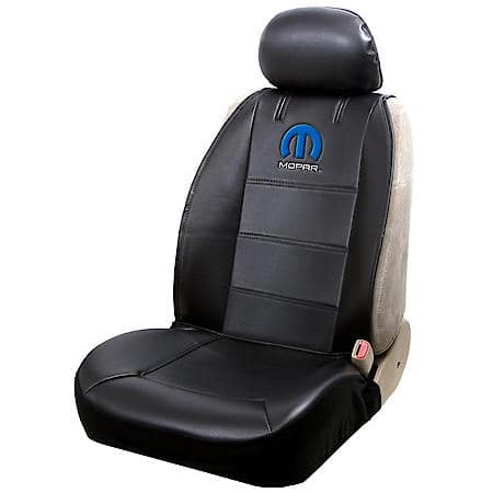 Mopar Seat Cover Set: Universal Sideless Front Seat Cover, Black, 2-Piece