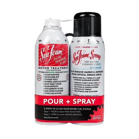Motor Treatment and Sea Foam Spray combo pack; fuel additive and intake cleaner spray