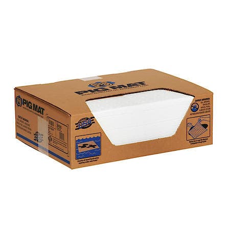 Pig Water-Repellent Oil-Absorbent Light-Weight Mat Pad, 100/Box