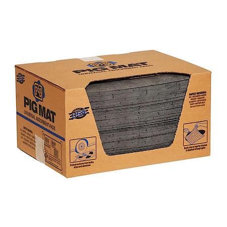 PIG Universal Medium-Weight Absorbent Mat Pad, 100/box