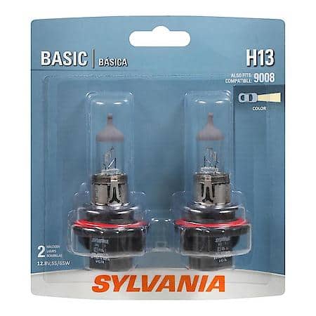 H13 Basic: Halogen Headlight Bulb, Basic Performance, 2 Pack